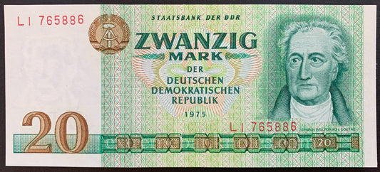 Germany 20 Mark 1975 P-29a UNC