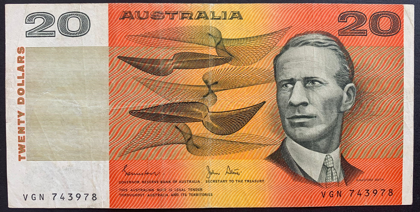Australia 20 Dollars ND (1982-1984) P-46d VF