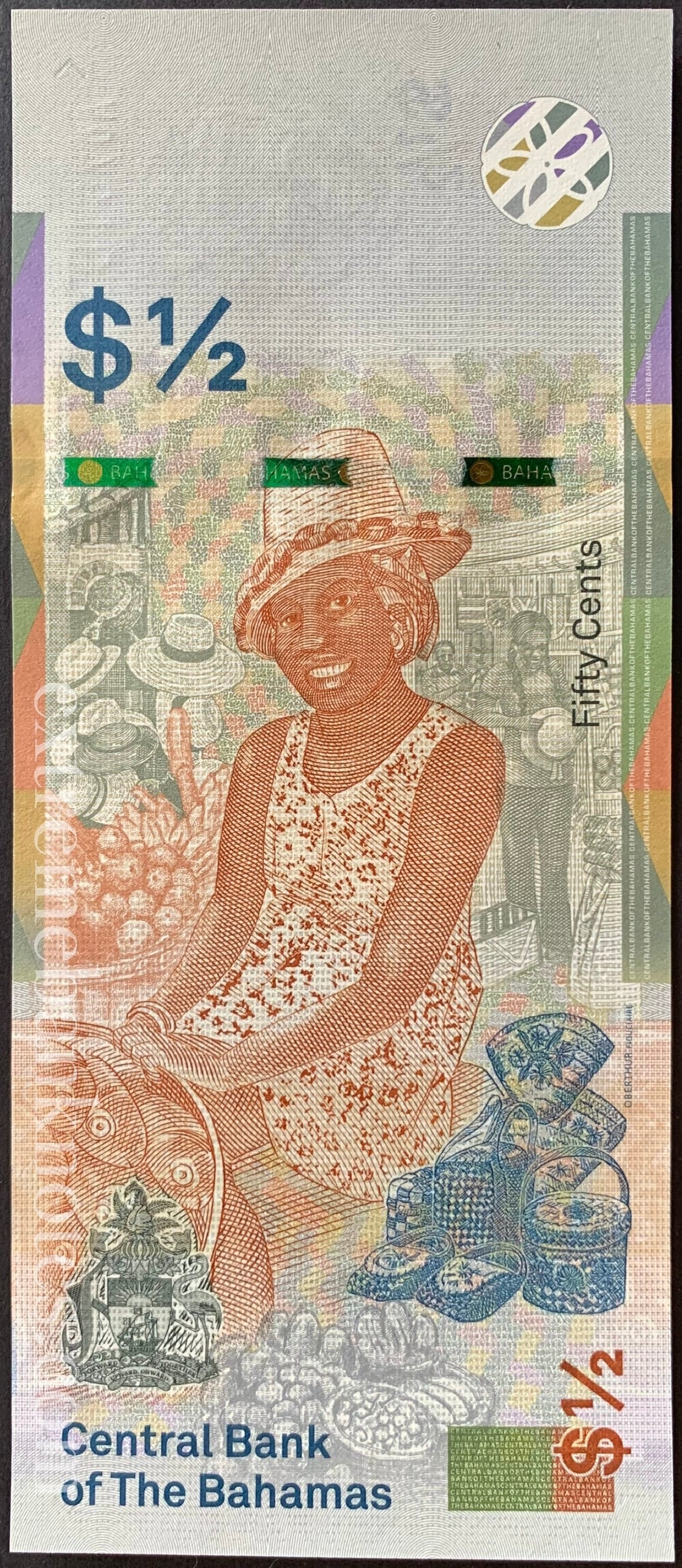 Bahamas 50 Cents 2019 P-77A UNC