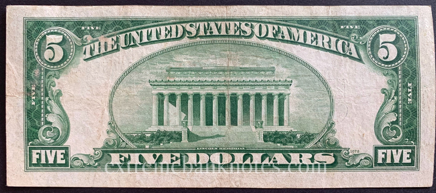 USA Silver Certificate 5 Dollars 1934 A P-414AY VF yellow seal