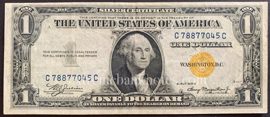 USA Silver Certificate 1 Dollar 1935 A P-416AY VF yellow seal