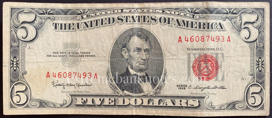 USA 5 Dollars 1963 P-383 VF