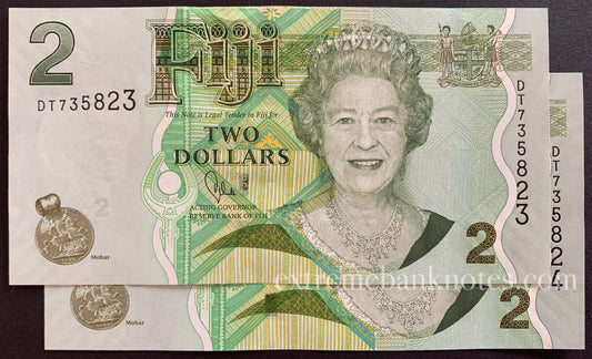 Fiji 2 Dollars ND (2011) P-109b UNC