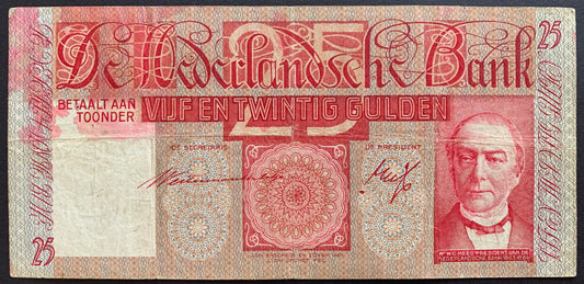 Netherlands 25 Gulden 1935 P-50 F+