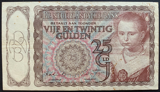 Netherlands 25 Gulden 1943 P-60 VF