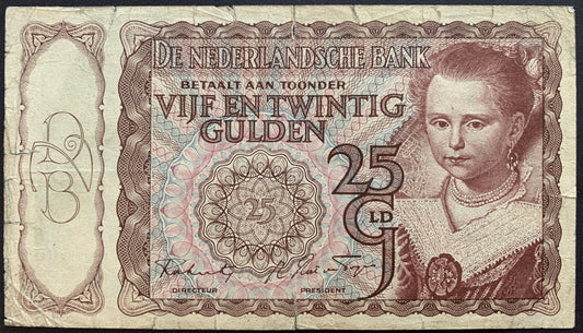 Netherlands 25 Gulden 1943 P-60 F