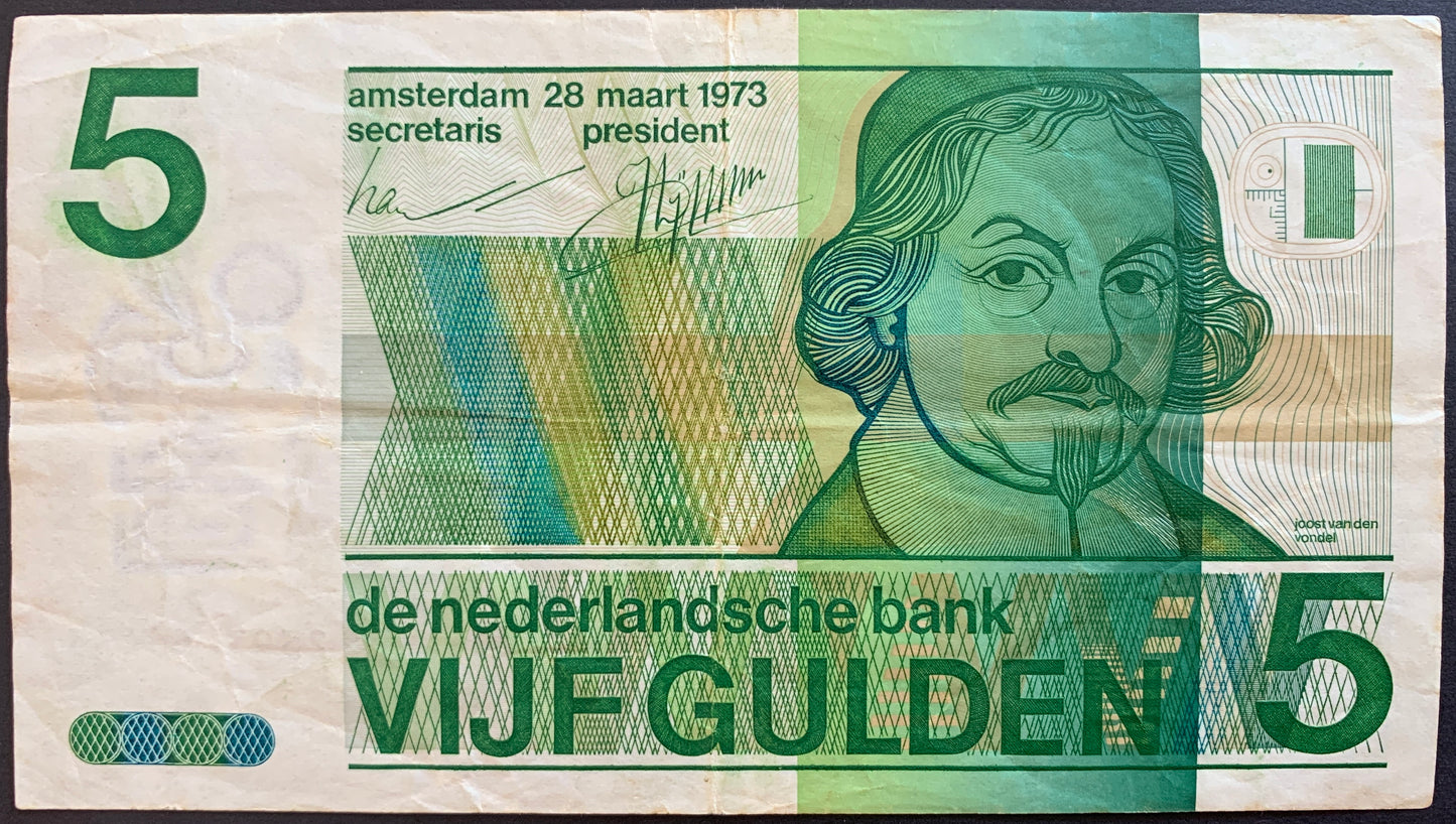 Netherlands 5 Gulden 1973 P-95 VF