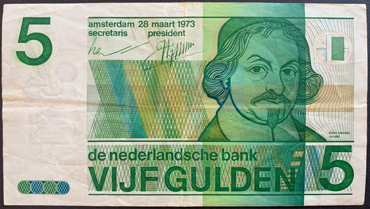 Netherlands 5 Gulden 1973 P-95 VF
