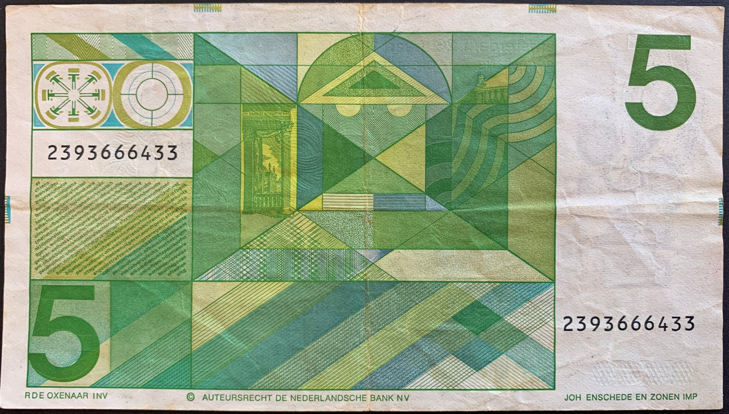 Netherlands 5 Gulden 1973 P-95 VF