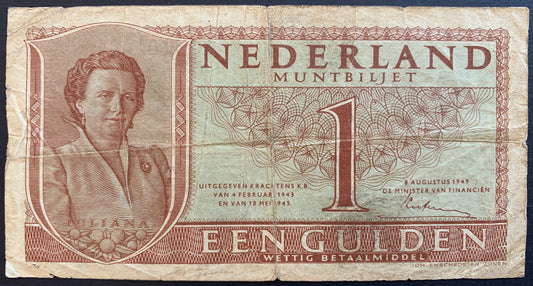 Netherlands 1 Gulden 1949 P-72 F