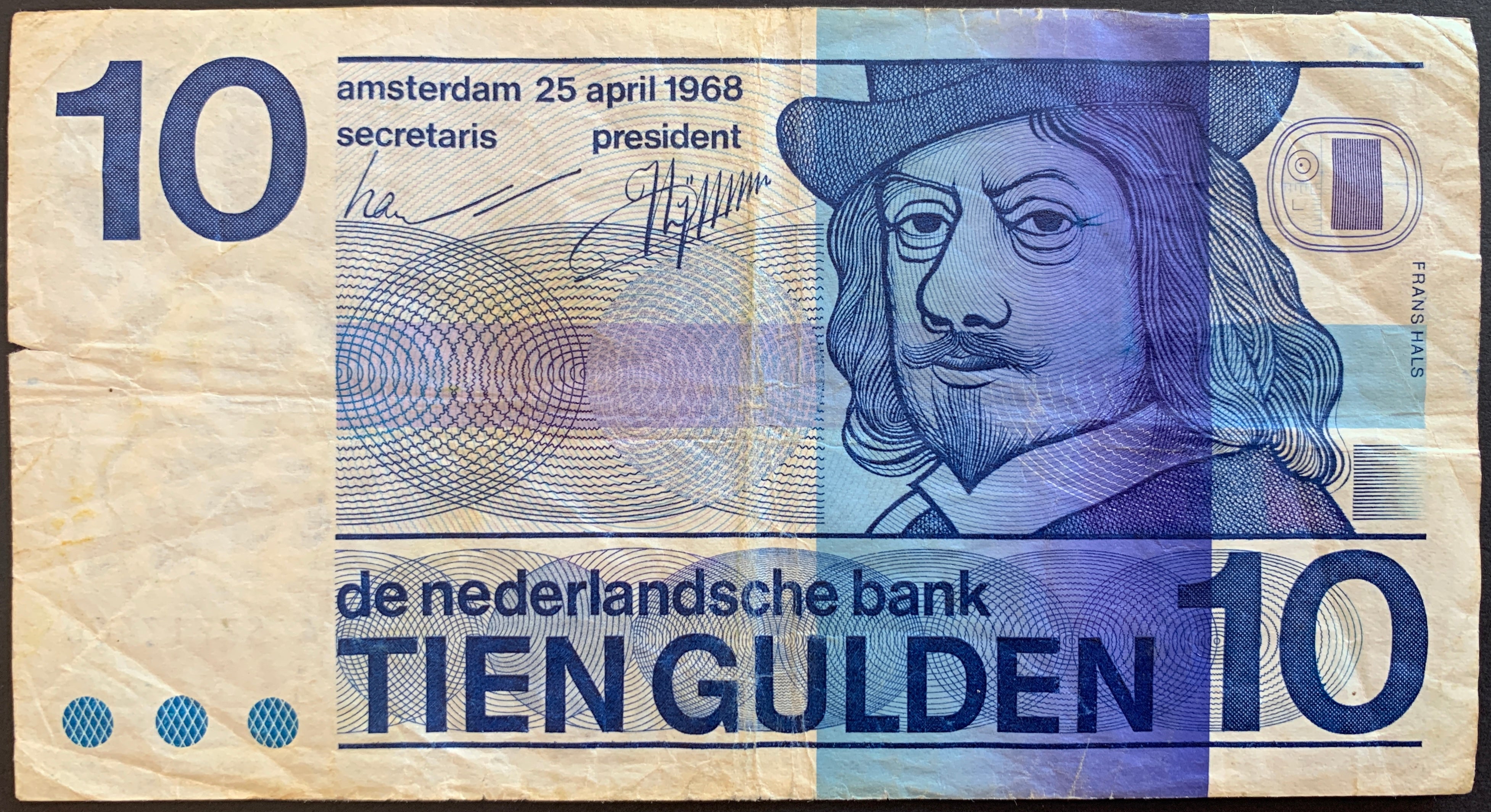 Netherlands 10 Gulden 1968 P-91b F – Extreme Banknotes