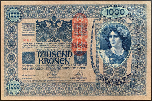 Austro-Hungary 1000 Kronen ND (1919) EF+