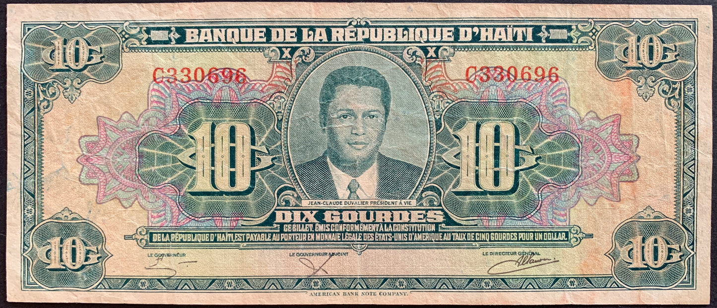 Haiti 10 Gourdes ND (1984-1985) P-242 VF