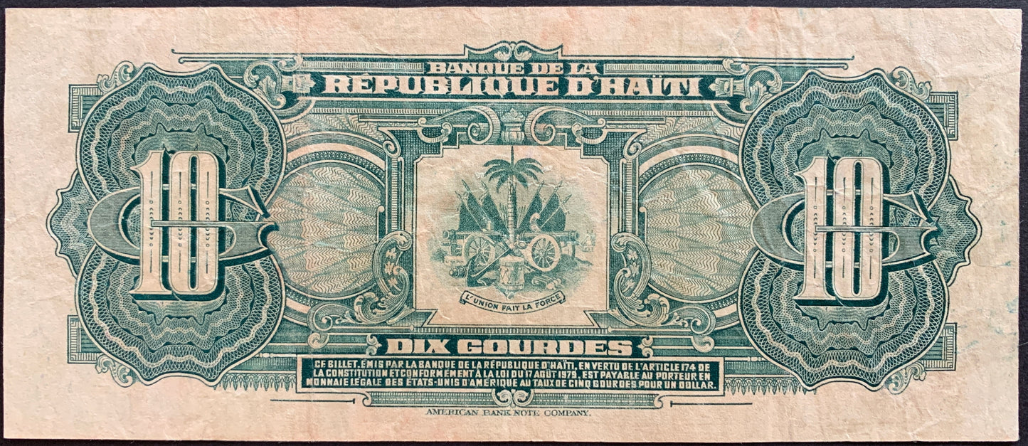 Haiti 10 Gourdes ND (1984-1985) P-242 VF