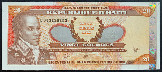 Haiti 20 Gourdes 2001 P-271A UNC