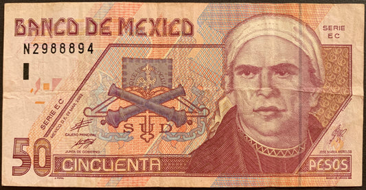 Mexico 50 Pesos 2002 P-117b VF