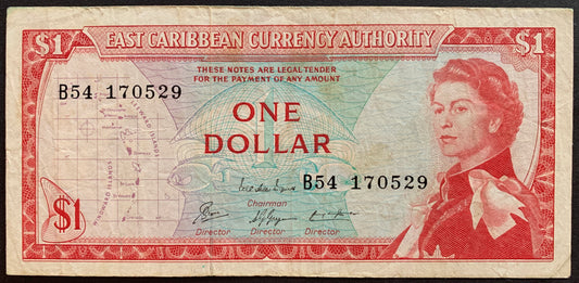 Eastern Caribbean States 1 Dollar ND (1965) P-13e VF