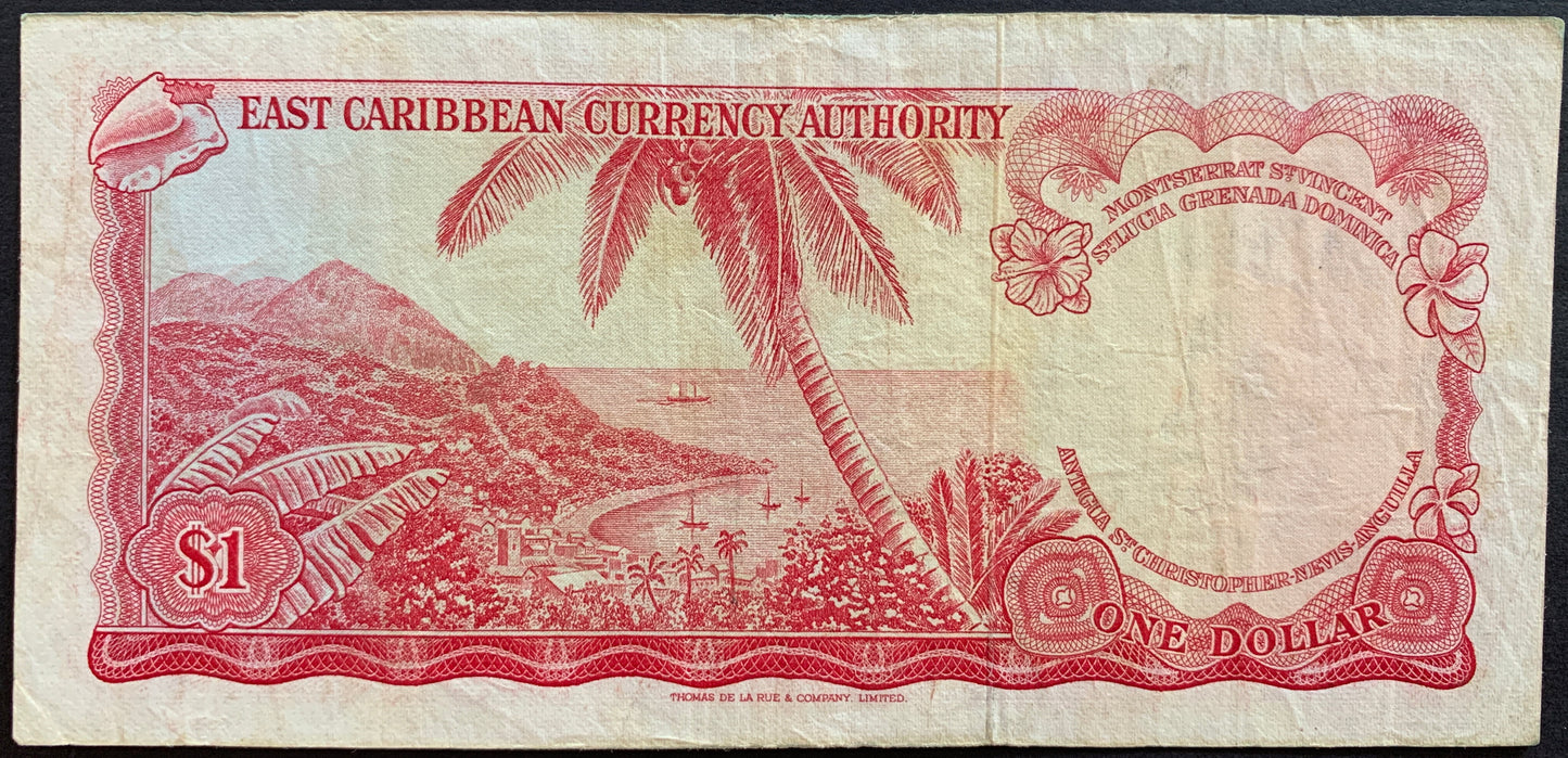 Eastern Caribbean States 1 Dollar ND (1965) P-13e VF
