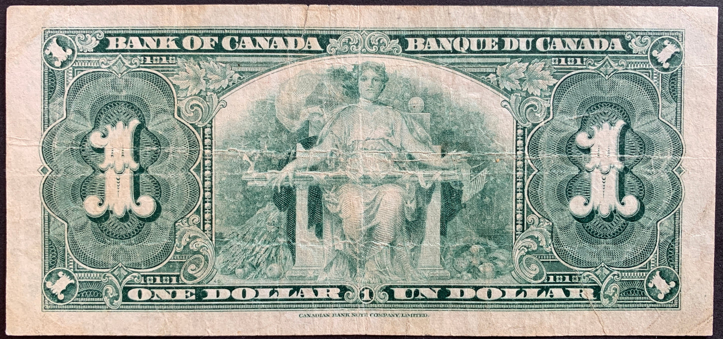 Canada 1 Dollar 1937 P-58d VF