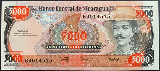 Nicaragua 5000 Cordobas 1985 P-146 UNC