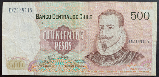 Chile 500 Pesos 1999 P-153e VF