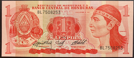 Honduras 1 Lempira 1984 P-68b UNC
