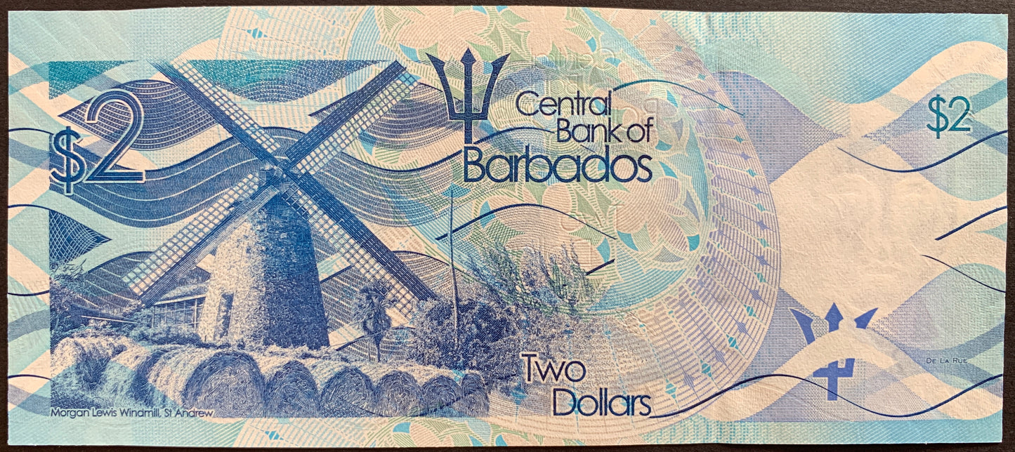 Barbados 2 Dollars 2013 P-73a UNC