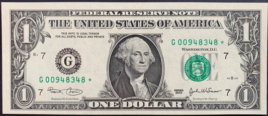 USA 1 Dollar 2003 B P-515a UNC G STAR ☆