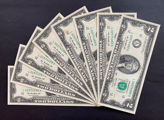 USA 2 Dollars 2013 A P-538 UNC CONSECUTIVE
