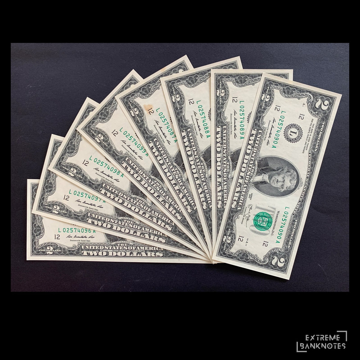 USA 2 Dollars 2013 A P-538 UNC CONSECUTIVE
