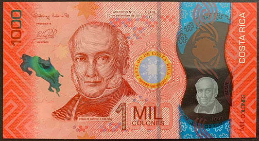 Costa Rica 1000 Colones 2019 P-280 UNC