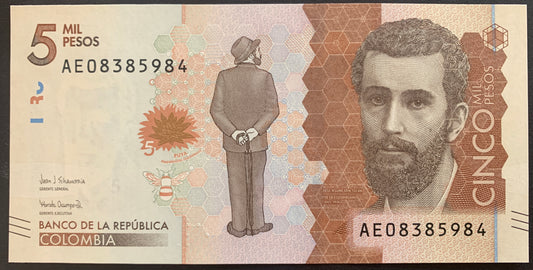 Colombia 5000 Pesos 2017 P-459 UNC