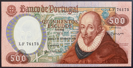 Portugal 500 Escudos 1979 P-177 AUNC