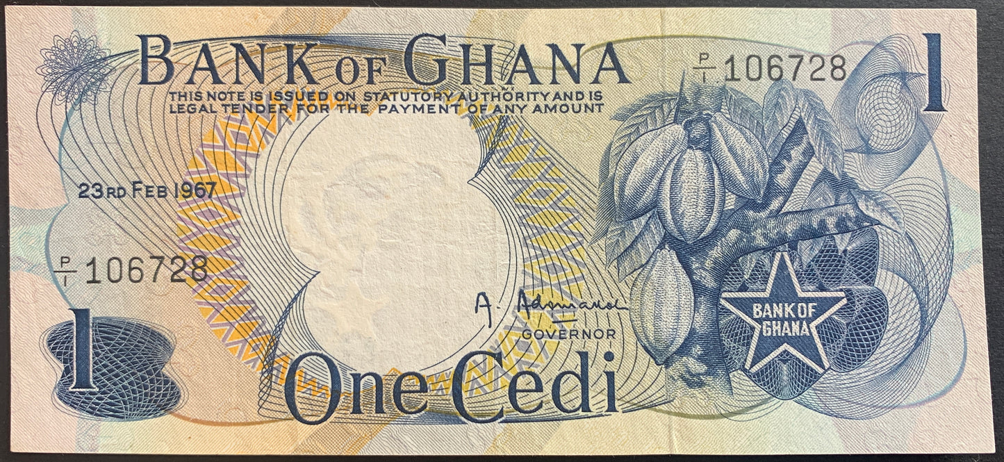 Ghana 1 Cedi 1967 P-10a VF
