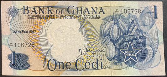 Ghana 1 Cedi 1967 P-10a VF