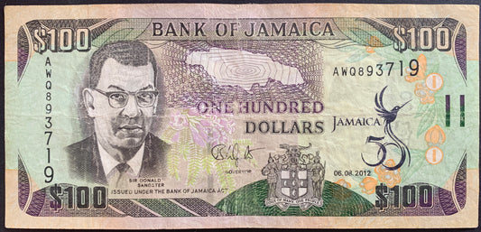 Jamaica 100 Dollars 2012 P-90 VF