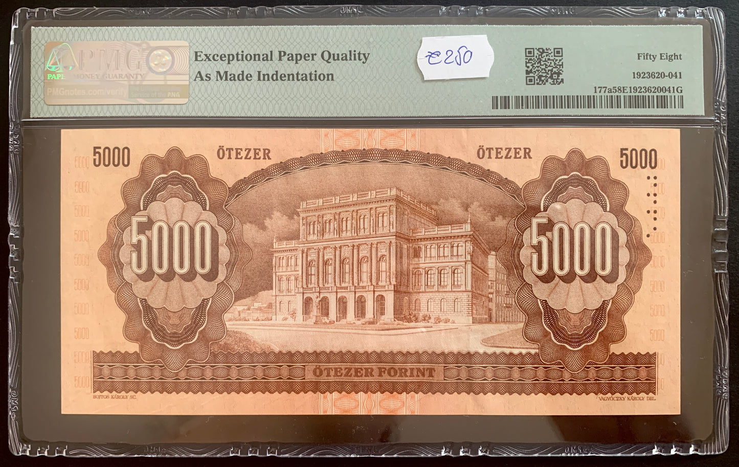 Hungary 5000 Forint 1992 P-177b choice AUNC PMG 58 EPQ