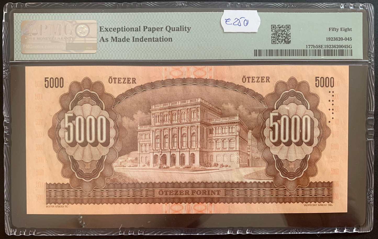 Hungary 5000 Forint 1990 P-177a choice AUNC PMG 58 EPQ