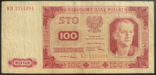 Poland 100 Zlotych 1948 P-139 F
