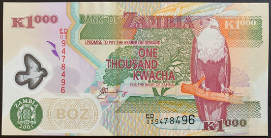 Zambia 1000 Kwacha 2005 P-44d UNC