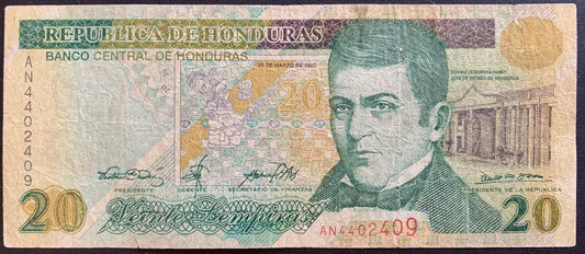 Honduras 20 Lempiras 2000 P-83 F