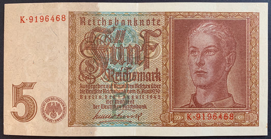 Germany 5 Reichsmark 1942 P-186 VF