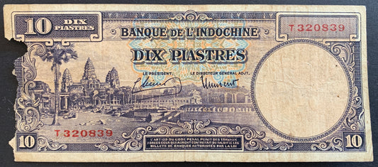 Indochina 10 Piastres ND (1947-1951) P-80 G