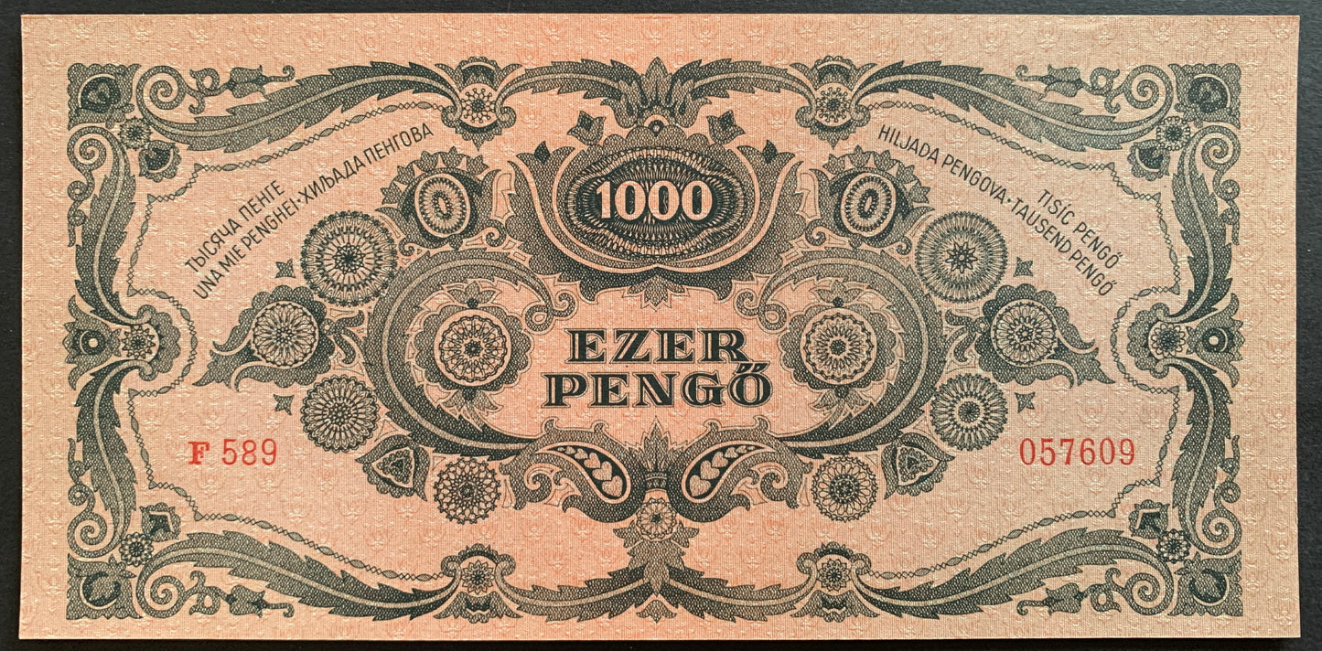Hungary 1000 Pengő 1945 P-118a UNC