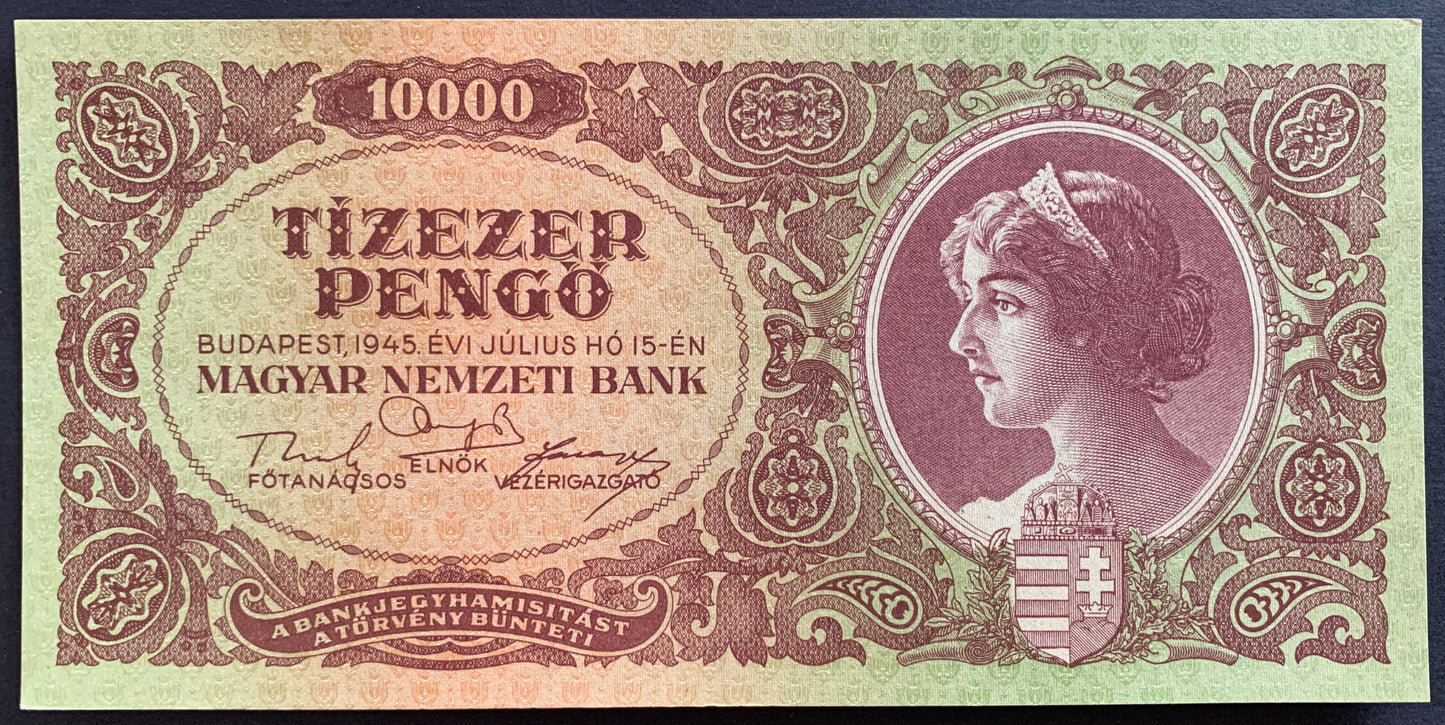 Hungary 10 000 Pengő 1945 P-119a UNC