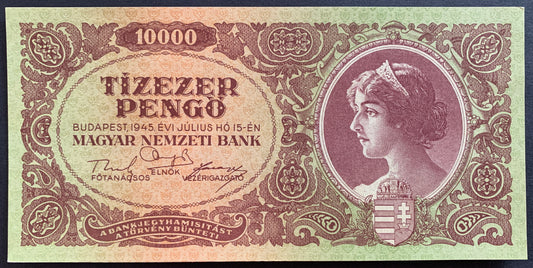 Hungary 10 000 Pengő 1945 P-119a UNC