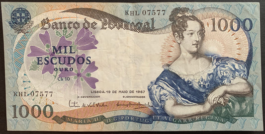 Portugal 1000 Escudos 1967 P-172a VF face