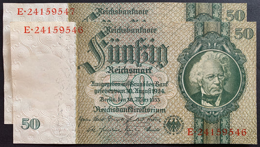 Germany 50 Reichsmark 1933 P-182 EF+