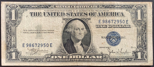 United States 1 Dollar Silver Certificate 1935 C series P-416c american dollar bill banknote with blue seal and portrait of George Washington