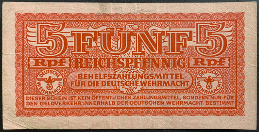 Germany 5 Reichspfennig military voucher ND (1942) P-M33 vintage german banknote from WWII